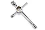 A chrome-plated HSP large cross wrench for RC vehicles, featuring four different socket sizes on a white background.