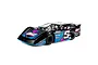 A 1/10 scale Losi 22S Dirt Late Model RC car in blue and black livery with number 5k on the side, isolated on a white background.