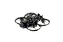 CaddxFPV Gofilm 20 FPV drone featuring a black frame, propeller guards, and gold-accented motors on a black background.