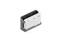 A white CaddxFPV 2S battery charger dock sitting in a grey plastic cradle against a black background.
