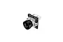 CaddxFPV Ant Analog FPV camera in silver with a black lens housing, shown from a side angle against a white background.
