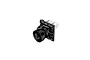 CaddxFPV Ant analog FPV camera in black, featuring a wide-angle lens and a white connector port on a circuit board.