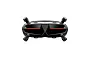 Front view of the CaddxFPV Walksnail Avatar HD FPV Goggles X featuring a sleek black and grey design with four antennas and red light bars.