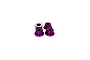 Four purple anodized aluminium flanged serrated wheel lock nuts for RC vehicles arranged on a white background.