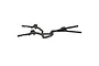 Two carbon fibre RC chassis rails with a woven pattern and multiple mounting holes, isolated on a white background.