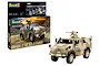 Revell 1/35 scale Dingo 2 GE A3.3 PatSi model kit box and a fully assembled, painted model of the armoured vehicle.