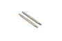 Two TLR rear shock shafts with TiCN coating, shown side-by-side against a white background.