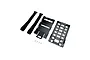 Pro Boat SSL battery mount and holder set including two black velcro straps, two black plastic mounting plates, and four small silver screws.
