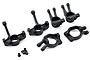 A set of black plastic front and rear hub carriers for a Losi DBXL RC vehicle, including small bushings.