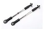 Two Traxxas RC turnbuckles with black plastic rod ends and silver metal shafts on a white background.