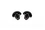 Two RGT black and copper steering mounts for RC cars, shown from a top-down perspective on a white background.
