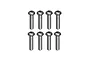 A set of eight RGT 3x14mm button head screws arranged in two rows of four against a white background.