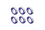 A set of six RGT rubber shielded ball bearings arranged in two rows of three against a white background.