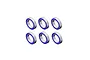 A set of six RGT 7x14x4mm ball bearings with blue rubber seals arranged in two rows of three against a plain white background.