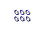 A set of six RGT rubber shielded ball bearings arranged in two rows of three against a plain white background.