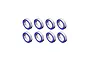 Eight RGT rubber shielded ball bearings arranged in two rows of four against a white background.