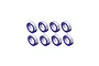 A set of eight RGT rubber shielded ball bearings arranged in two rows of four against a white background.