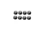 A set of eight black aluminium nyloc nuts arranged in two rows of four against a plain white background.