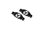 Two black RGT suspension plates for RC cars, shown from an angled top-down perspective against a white background.
