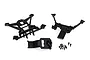 Traxxas X-Maxx front and rear body mount set including plastic mounts and small metal screws on a white background.