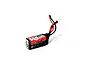 RGT 7.4V 550mAh 2S LiPo battery with soft case and two connectors, isolated on a white background.