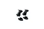 Two black metal spring plate seats and two matching mounting brackets for RGT RC vehicles.