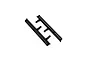 Two black plastic RGT RC crawler side steps or rock sliders with mounting tabs, isolated on a white background.