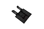 Black plastic flatbed trailer component for RGT RC vehicles, showing the underside with mounting points and structural ribbing.