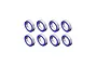Eight RGT rubber shielded ball bearings arranged in two rows of four against a white background.