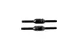 Two black metal adjustable turnbuckles for RC vehicles, shown horizontally against a white background.