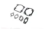 A set of six black engine gaskets for a Rovan 45cc RC engine laid out on a white background.