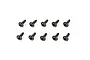 Ten black coarse thread button head screws arranged in two rows of five on a white background.