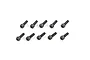 Ten black metal cap head screws arranged in two rows of five on a white background.