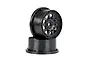 Two black Rovan fourth generation RC wheel hubs stacked on a white background.