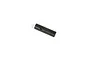 A small, cylindrical black metal idler gear shaft with a single hole drilled through the side, isolated on a white background.