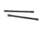Two grey aluminium suspension linkages for an RC car, shown against a plain white background.