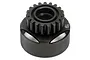 A black HPI Racing 19T 1Mod clutch bell for RC vehicles, shown from a top-down angle against a white background.
