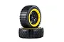 Rovan 4.7/5.5" V5 Dirt Buster Nail Tyres on Yellow Rims - Beadlocked Wheels 2Pcs 9704715
