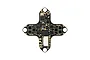 Top down studio view of the BetaFPV Matrix 1S Brushless Flight Controller featuring surface mounted components on a black printed circuit board.