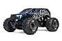 ARRMA Gorgon 1/10 scale 2WD electric RC monster truck in blue and black finish with large treaded tires against a white background.