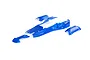 Rovan 1/5 E-Baja 5B painted blue body shell set displayed on a clean white background.