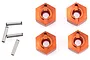 HSP Orange Aluminium 12mm Wheel Hexes 4Pcs w/ Pins 680016