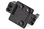 A black plastic HSP Kulak servo mount component featuring four mounting screws and circular attachment points on a white background.