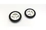 Two Kyosho RGV GP29 road tyres mounted on white three-spoke rims against a white background.