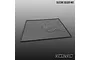 CowRC dark grey silicone solder mat featuring a bull logo, honeycomb texture, and a built-in ruler on a gradient background.
