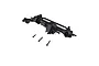 Axial front wide axle housing assembly in black plastic with three small mounting screws on a white background.