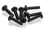 A small pile of black metal binder head screws with coarse threads, suitable for RC car assembly.