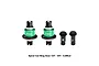 GPM front and rear complete differential and pinion set in green and black on a white background with text below.