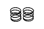 Two black RC shock springs standing upright side by side against a clean white background, showing printed 4.50 coil markings.