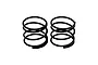 Two black RC shock springs standing upright against a plain white background.